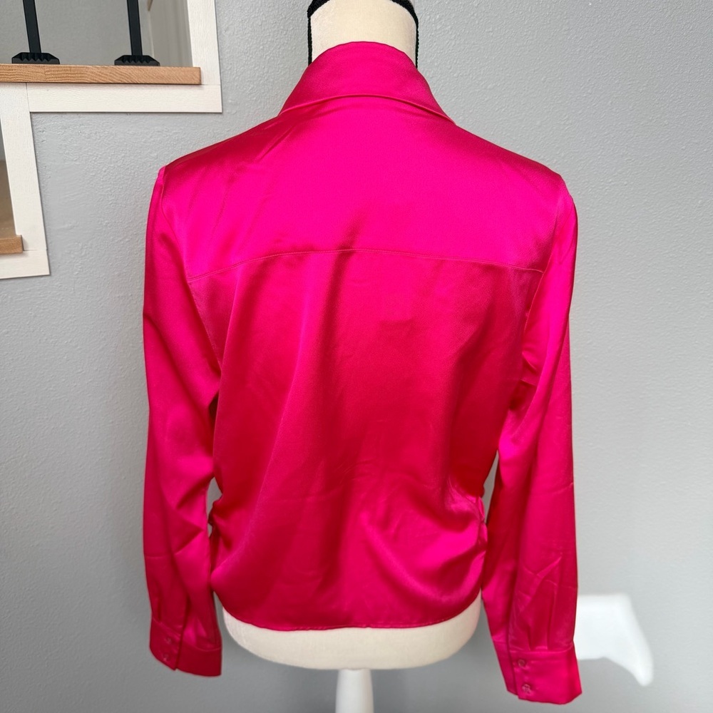 Sanctuary Hot Pink Satin Shirt - Picture 7 of 14